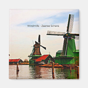 Dutch Windmills, Zaanse Schans, Holland, Magnet