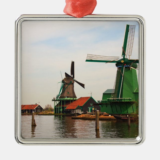 Dutch Windmills, Zaanse Schans, Metal Ornament (Front)