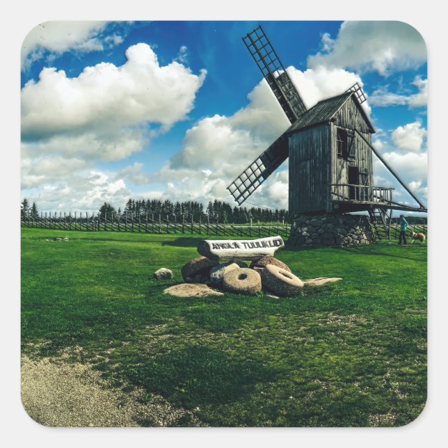 Dutch Windpower Alternative Energy Square Sticker (Front)