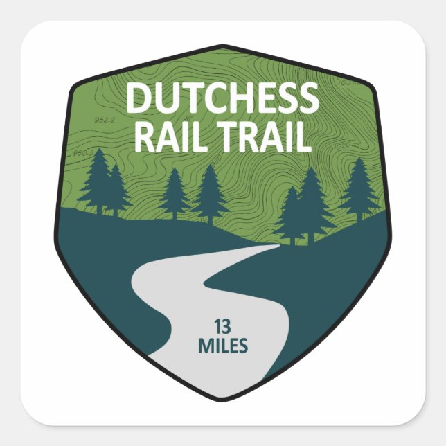 Dutchess Rail Trail Square Sticker (Front)