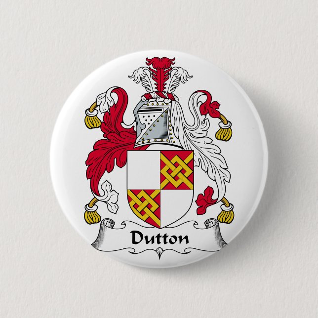 Dutton Family Crest 2 Inch Round Button (Front)