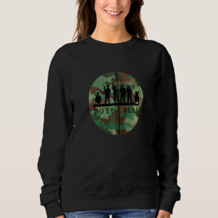 Duty Calls Cool Camouflage Soldier Figurines Zip Sweatshirt
