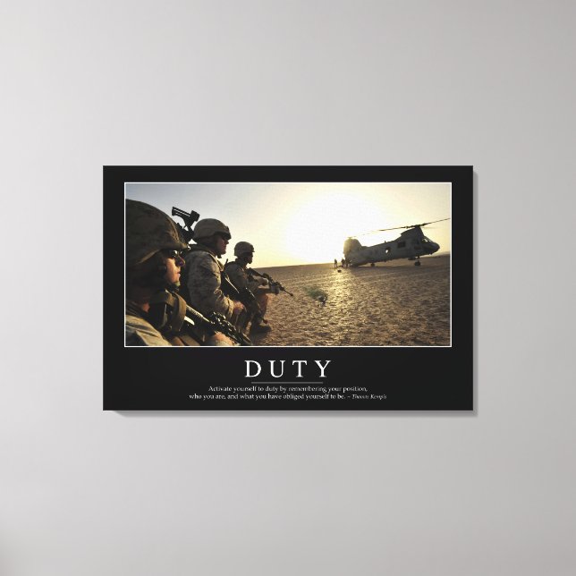 Duty: Inspirational Quote 1 Canvas Print (Front)