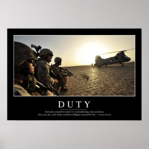 Duty: Inspirational Quote 1 Poster