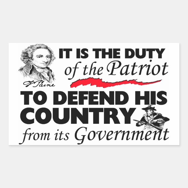 Duty Of the Patriot! Sticker (Front)