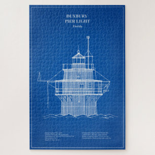 Duxbury Pier Light Lighthouse - Massachusetts – AD Jigsaw Puzzle