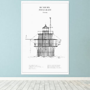 Duxbury Pier Light Lighthouse - Massachusetts -BD Canvas Print