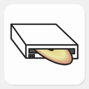 DVD Drive Square Sticker