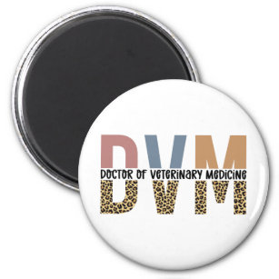 DVM Doctor of Veterinary Medicine Leopard Print Magnet