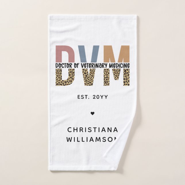 DVM personnalisé Docteur en médecine vétérinaire C (Serviette à main)
