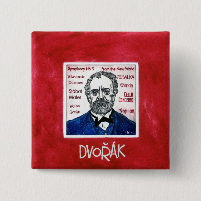 Dvorak 2 Inch Square Button (Front)