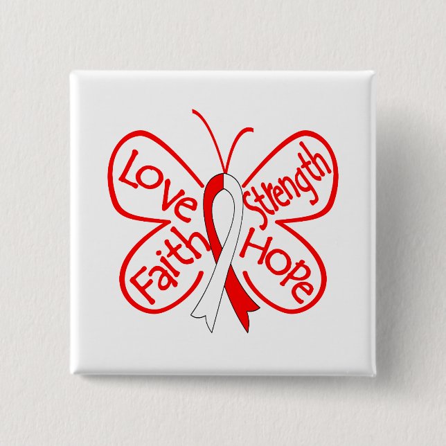 DVT Butterfly Inspiring Words 2 Inch Square Button (Front)