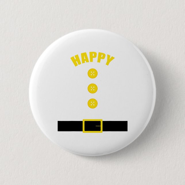 Dwarf Costume - Fun Halloween Gift Idea - Happy  2 Inch Round Button (Front)