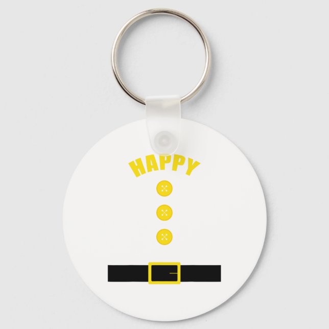 Dwarf Costume - Fun Halloween Gift Idea - Happy  Keychain (Front)