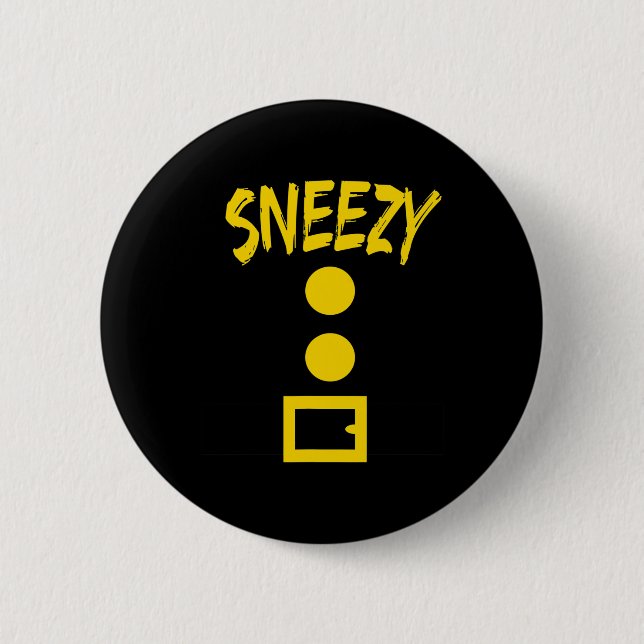 Dwarf Costume  - Fun Halloween Gift Idea - Sneezy 2 Inch Round Button (Front)