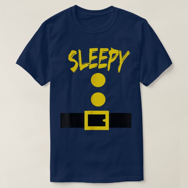 Dwarf Costume Funny Halloween Sleepy  T-Shirt (Design Front)