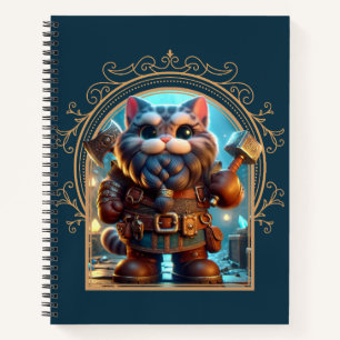 Dwarf Feline Fantasy Adventure Notebook