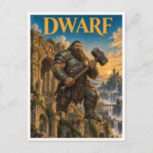 Dwarf, Gothic Fantasy Monster Postcard