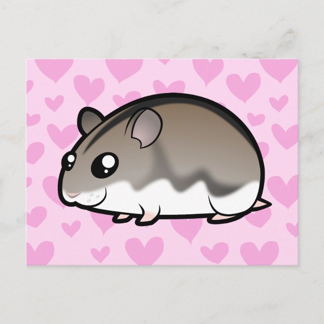 Dwarf Hamster Love Postcard (Front)