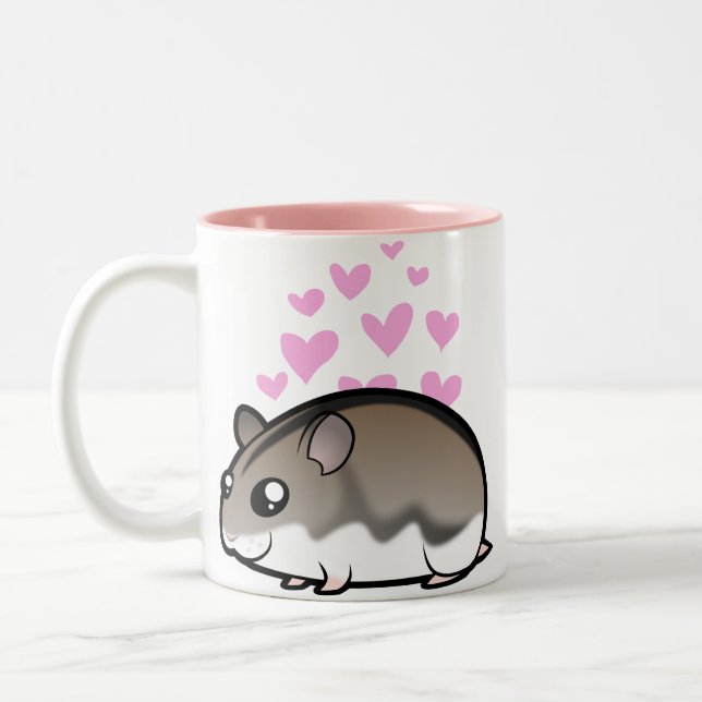 Dwarf Hamster Love Two-Tone Coffee Mug (Left)