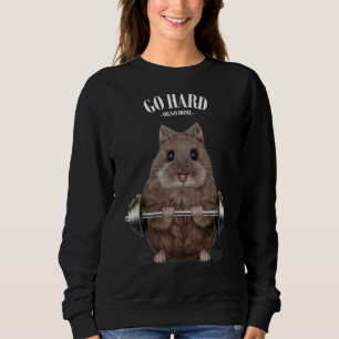 Dwarf Hamster Muscle Training Weightlifting Fitnes Sweatshirt