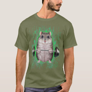 Dwarf Hamster Weightlifting in Cyber Fitness Gym T-Shirt