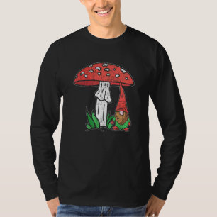 Dwarf Mushroom Mycology Foraging Morel Hunting Shr T-Shirt