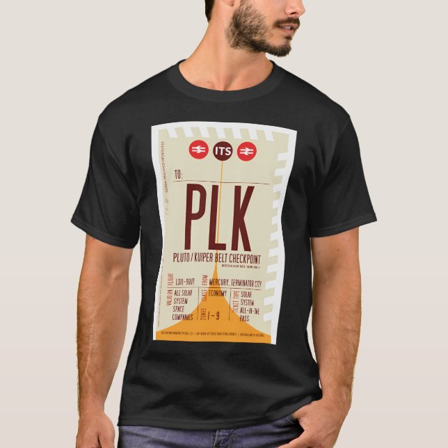 Dwarf Planet Pluto Boarding Pass (Interplanetary S T-Shirt (Front)