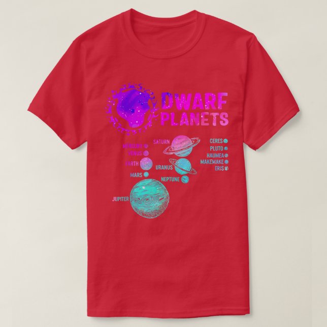 Dwarf Planets Science Space Solar Astronomy System T-Shirt (Design Front)