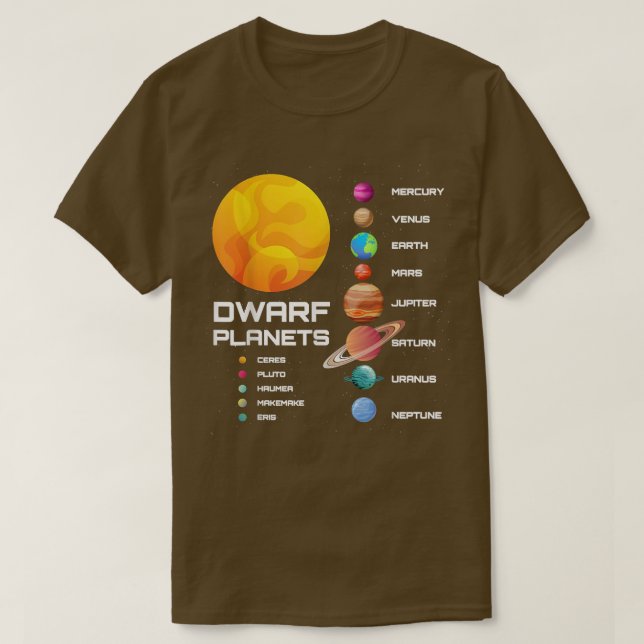 Dwarf Planets Solar System Dwarf Planets Space Ast T-Shirt (Design Front)