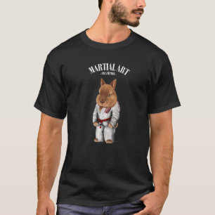 Dwarf Rabbit Judo Karate Master In White Judogi T-Shirt