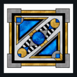 Dwarven Chest - Art Deco Fantasty Abstract Poster<br><div class="desc">An abstract geometric design in an art deco style, and colorized in fantasy style metallic a la a Dwarven Treasure Chest</div>