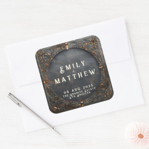 Dwarven Splendour Fantasy Wedding  Square Sticker