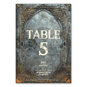 Dwarven Splendour Fantasy Wedding  Table Number