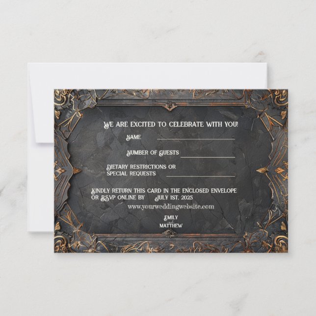 Dwarven Splendour Fantasy Wedding Thank You Card (Front)