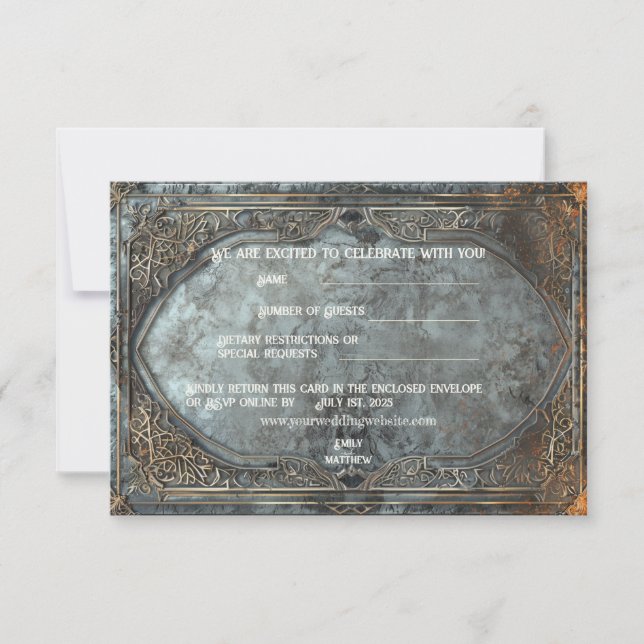 Dwarven Splendour Fantasy Wedding Thank You Card (Front)