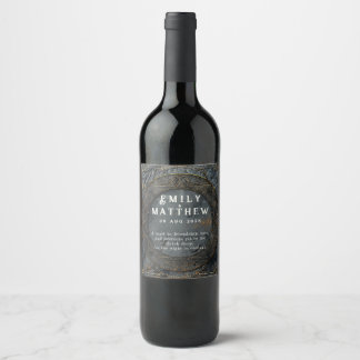 Dwarven Splendour Fantasy Wedding Wine Label