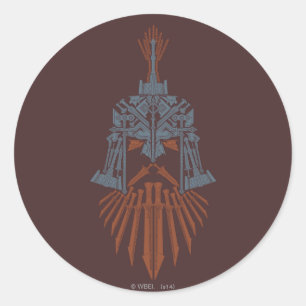 Dwarven Weapons Helmet Icon Classic Round Sticker