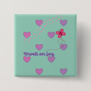 dwell on joy hearts and paw prints button