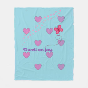 dwell on joy hearts and paw prints fleece blanket