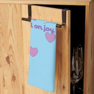 dwell on joy hearts and paw prints Kitchen towel