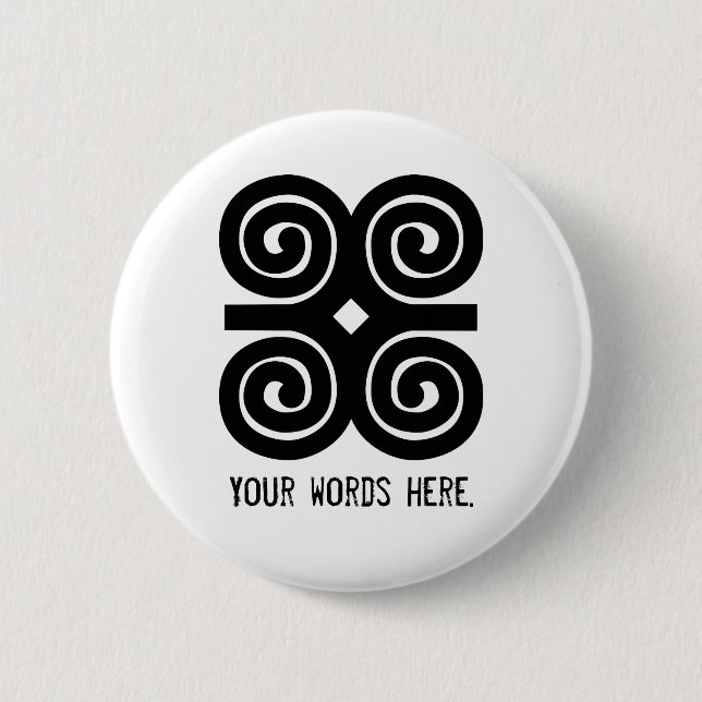 Dwennimmen Strength | Humility Adinkra Symbol 2 Inch Round Button (Front)