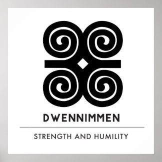Dwennimmen Strength | Humility Adinkra Symbol Poster