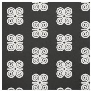 Dwennimmen Strength Humility White Adinkra Symbol Fabric