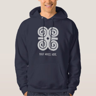 Dwennimmen Strength Humility White Adinkra Symbol Hoodie