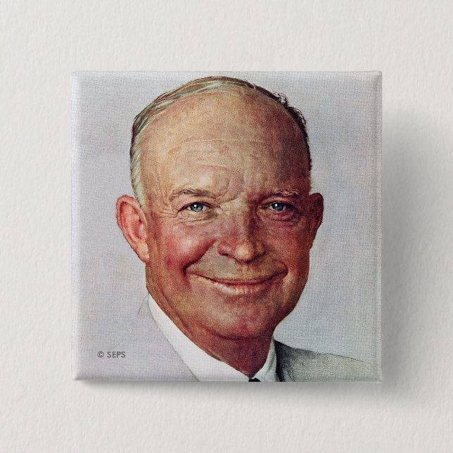 Dwight D. Eisenhower 2 Inch Square Button (Front)
