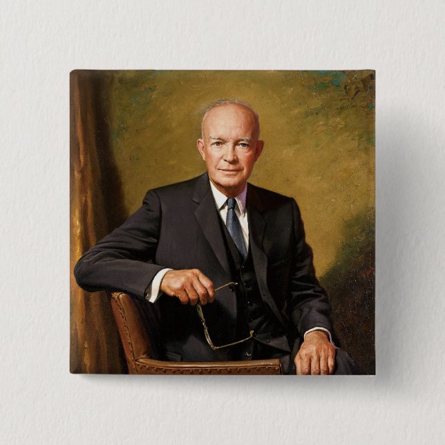 Dwight D. Eisenhower 2 Inch Square Button (Front)