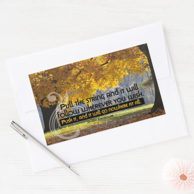 Dwight D. Eisenhower Inspirational Quote "Push it" Sticker (Envelope)