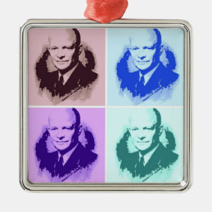 Dwight D Eisenhower Metal Ornament