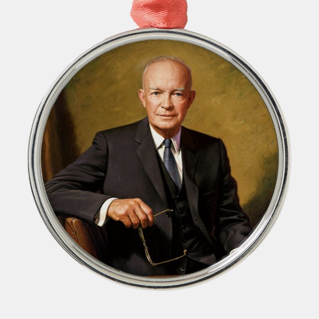 Dwight D Eisenhower Official Presidential Portrait Metal Ornament (Front)